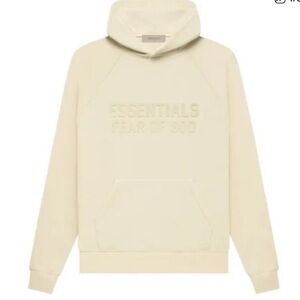 Fear of God Essential Hoodie in Eggshell Teens XXS Fit 24” Pit to Pit